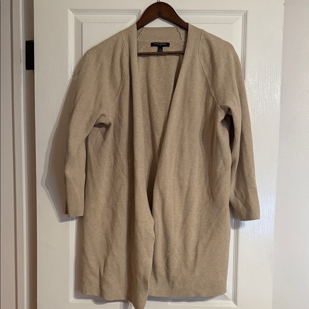 Banana Republic Tan Open Front Cardigan